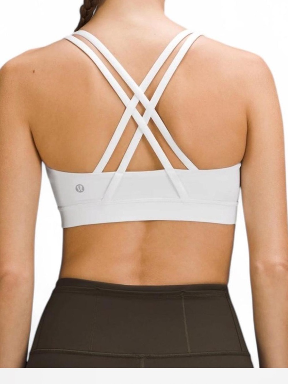 lululemon athletica White Crisscross Strappy Sports Bra
